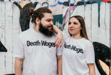 DEATH WAGES TM white short sleeve t-shirt