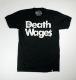 DEATH WAGES TM stacked black short sleeve t-shirt